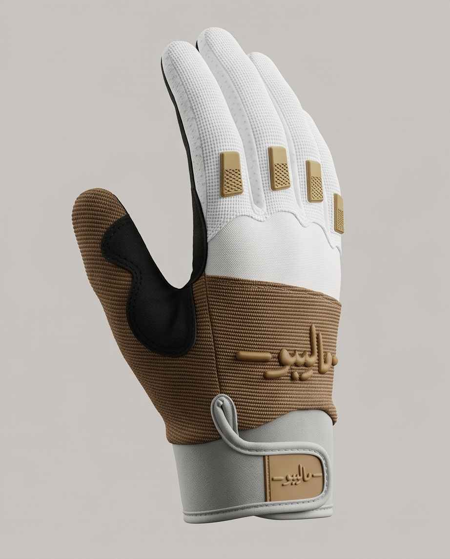 Malibu Gloves -ماليبو- White and Brown